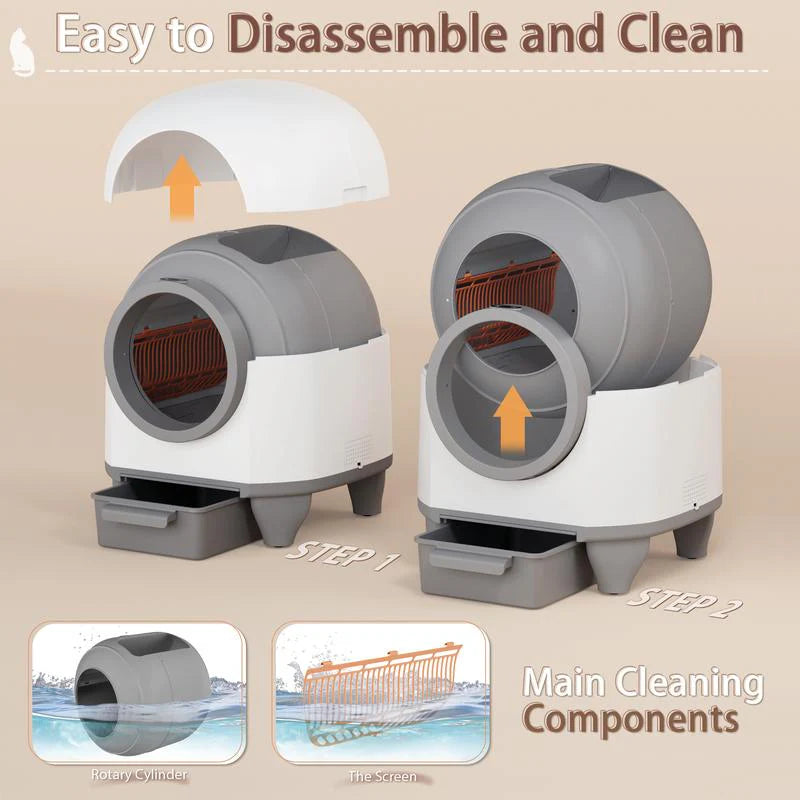 Automatic Cat Litter Box with APP Control – Large 90L, Low Noise, Safe & Easy to Clean